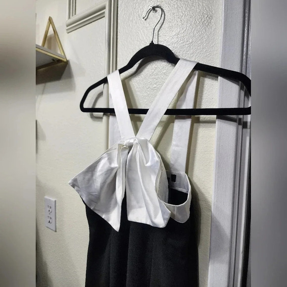 Lulus Luxurious Outlook Black and White Bow Mermaid Maxi Dress Party Prom - Picture 8 of 12